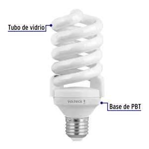 Pack 2 lámparas espiral T4 24 W luz de día, blíster, Volteck