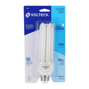 Lámpara triple T4 24 W luz de día en blíster, Volteck