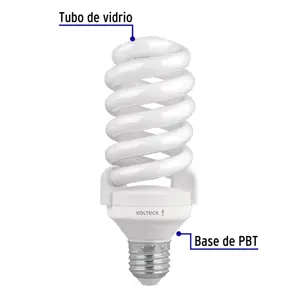 Lámpara espiral T4 28 W luz de día en blíster, Volteck