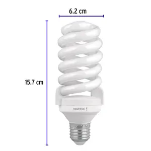 Pack 4 lámparas espiral T4 28 W luz de día, caja, Volteck