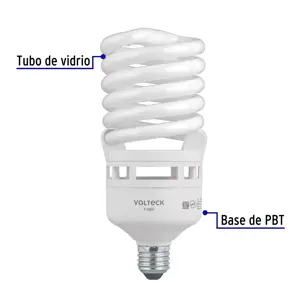 Volteck Lámpara espiral T4 55 W alta potencia luz de día, caja