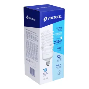 Volteck Lámpara espiral T4 65 W alta potencia luz de día, caja