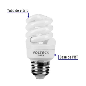 Lámpara espiral mini T2 7 W luz de día en blíster, Volteck