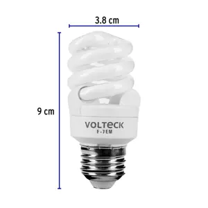 Lámpara espiral mini T2 7 W luz de día en blíster, Volteck