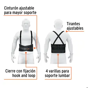 Faja lumbar con tercer cinturón, talla G, Truper