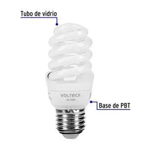 Lámpara espiral mini T2 11 W luz cálida en blíster, Volteck