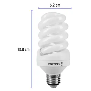 Lámpara espiral T4 20 W luz cálida en blíster, Volteck