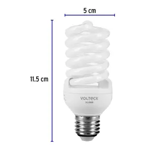 Lámpara espiral mini T2 23 W luz cálida en blíster, Volteck