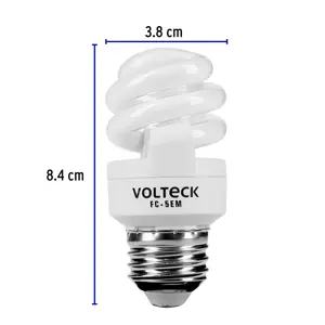 Lámpara espiral mini T2 5 W luz cálida en blíster, Volteck