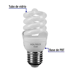 Lámpara espiral mini T2 9 W luz cálida en blíster, Volteck