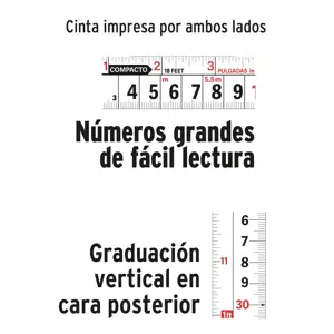 Truper Flexómetro compacto contra impactos 5.5 m cinta 25 mm