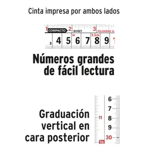 Flexómetro compacto contra impactos 8 m cinta 25 mm, Truper