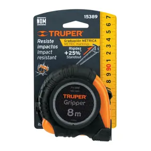 Truper Flexómetro contra impactos 8 m cinta 25 mm grad. métrica