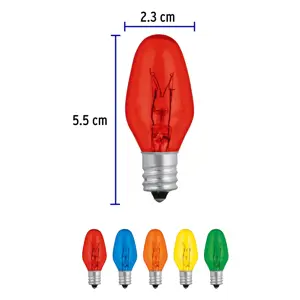 Volteck Caja con 50 focos incandescentes de colores base E12 7.5W