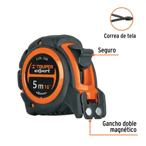 Expert Flexómetro industrial contra impactos 5 m cinta 19 mm