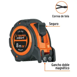 Expert Flexómetro industrial contra impactos 8 m cinta 25 mm