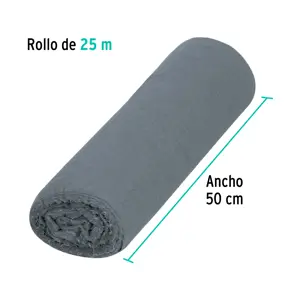 Rollo de 25 m de franela gris de algodón, Klintek