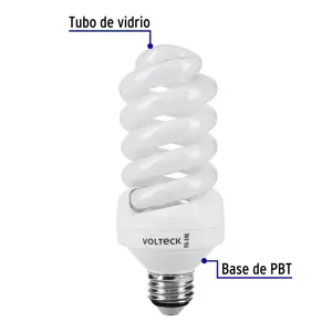 Lámpara espiral T4 24 W luz neutra en blíster, Volteck