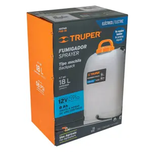 Truper Fumigador de 18 L eléctrico con batería ion litio de 12 V