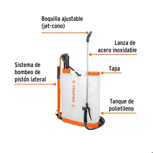 Fumigador de 16 L manual de mochila, Truper