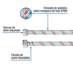 Foset Manguera p/WC, aluminio, 1/2