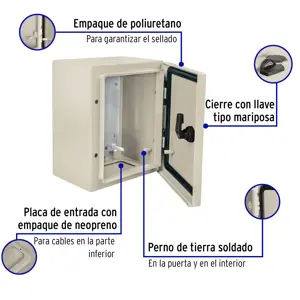 Gabinete metálico, 250 x 200 mm, VOLTECK