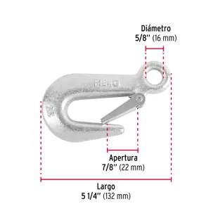 Gancho eslinga de acero forjado 5/8