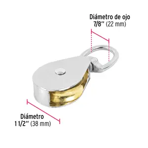 Garrucha metálica para noria de 1-1/2