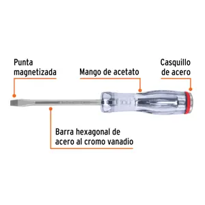 Desarmador plano de golpe 1/4