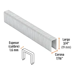 Truper Caja con 1000 grapas corona 7/16