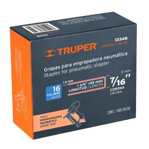 Truper Caja con 1000 grapas corona 7/16