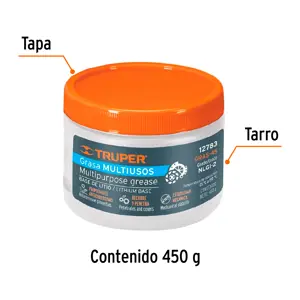 Grasa lubricante multiusos, base litio, 450 g, Truper