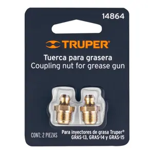 Tuercas para inyectores de grasa, 2 piezas, Truper