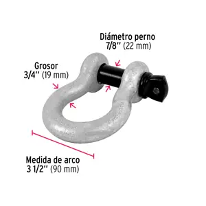 Grillete de acero forjado 3/4