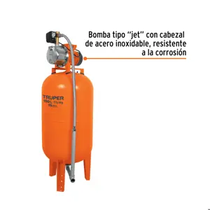 Equipo hidroneumático 150L, bomba Jet inox. 1-1/2 HP, TRUPER