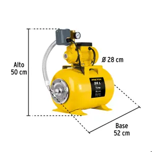 Equipo hidroneumático 24L, bomba periférica 1/2 HP, Pretul