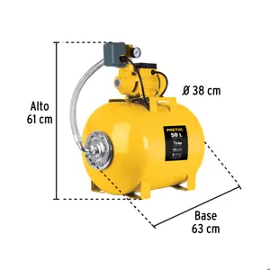 Equipo hidroneumático 50L, bomba periférica 1/2 HP, Pretul