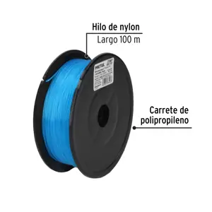 Pretul Carrete con 100 m de hilo para pesca azul calibre 1.00 mm