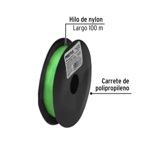 Pretul Carrete con 100 m de hilo para pesca verde calibre 0.30 mm