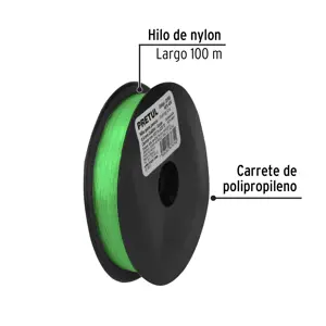 Pretul Carrete con 100 m de hilo para pesca verde calibre 0.40 mm