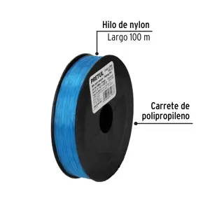 Pretul Carrete con 100 m de hilo para pesca azul calibre 0.50 mm