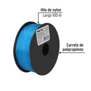 Pretul Carrete con 100 m de hilo para pesca azul calibre 0.60 mm