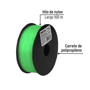 Pretul Carrete con 100 m de hilo para pesca verde calibre 0.60 mm