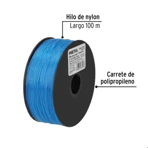 Pretul Carrete con 100 m de hilo para pesca azul calibre 0.70 mm