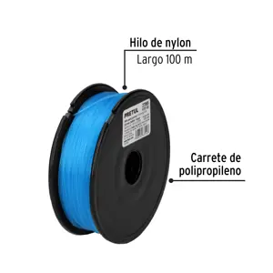 Pretul Carrete con 100 m de hilo para pesca azul calibre 0.80 mm