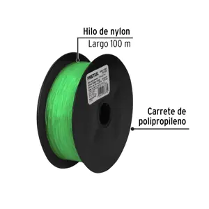 Pretul Carrete con 100 m de hilo para pesca verde calibre 0.80 mm