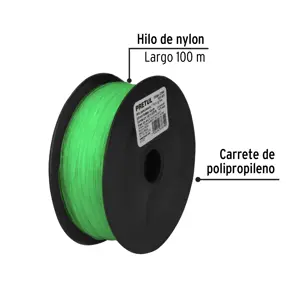 Pretul Carrete con 100 m de hilo para pesca verde calibre 0.90 mm