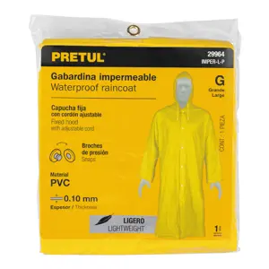 Gabardina impermeable ligera de PVC, talla G, Pretul