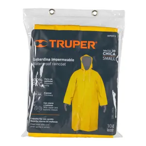 Gabardina impermeable doble capa, talla CH, Truper