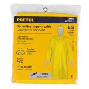 Gabardina impermeable ligera de PVC, talla XG, Pretul